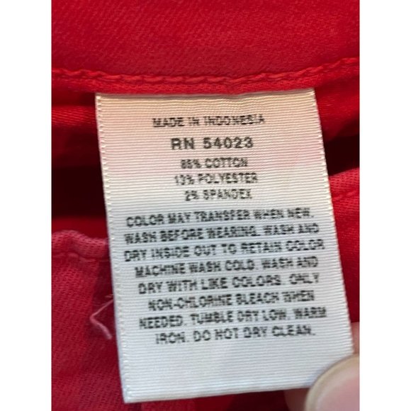 Gap 1969 Womens Cropped Legging Jeans Stretch Mid Rise Cotton Red Peach Sz 27/4r - Picture 9 of 11